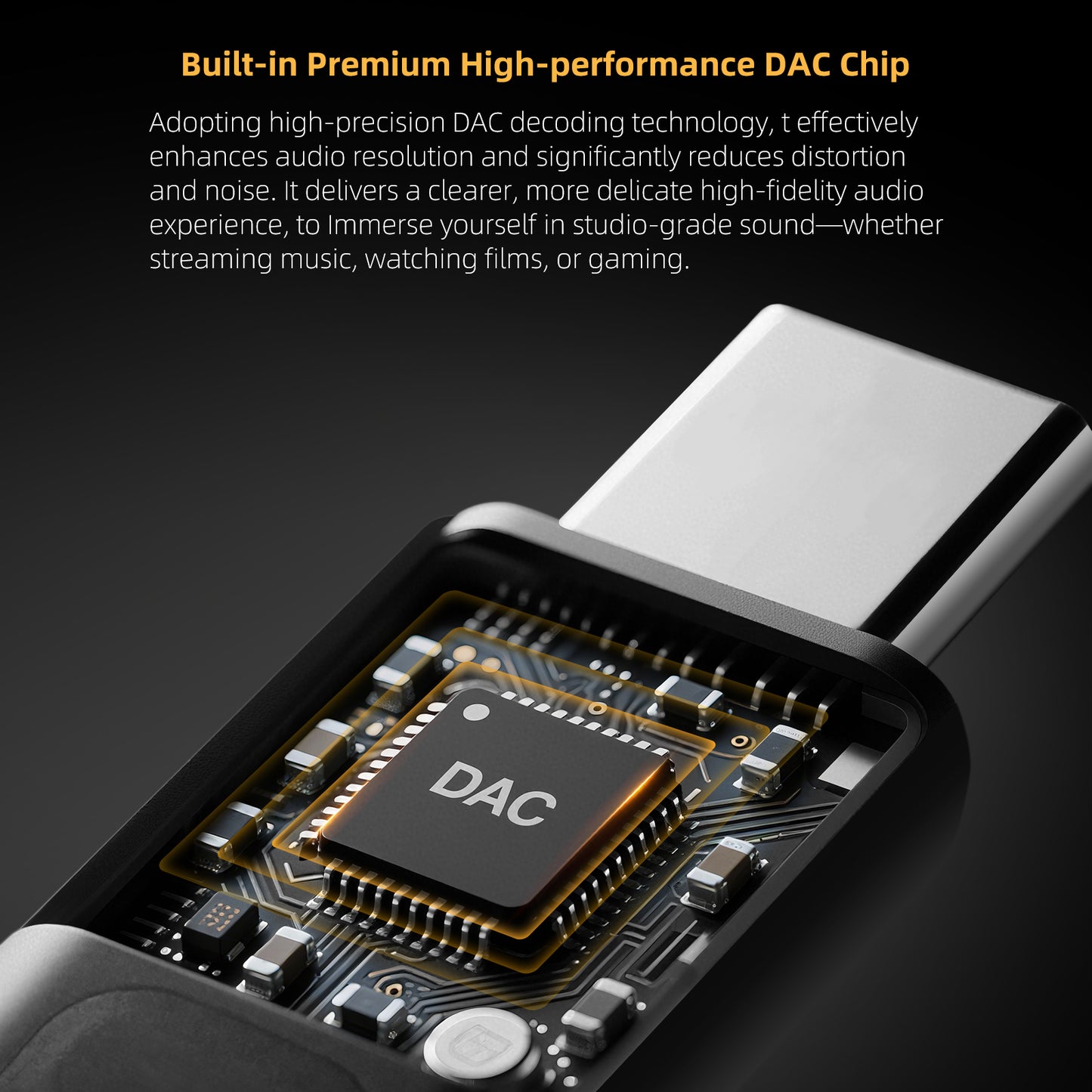 KZ AM02 Type-C Adapter 3.5 mm to Type-C with EQ adjustment High-definition decoding