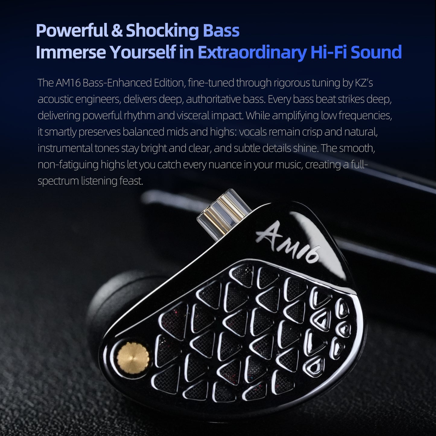 KZ AM16 16 Driver Hi-Fi IEM Earphones with Balanced and Bass-Enhanced version