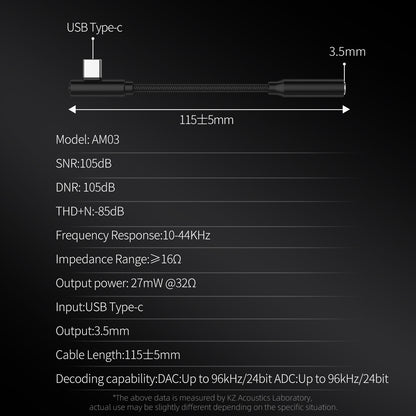 KZ AM03 3.5mm to Type-C Adapter