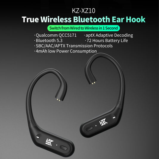 KZ XZ10 Bluetooth Earhook Bluetooth 5.3 with aptX/sbc/aac Transmission C PIN for ZS10 PRO/ZSN PRO 2/Castor etc.