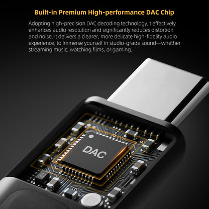 KZ AM02 Type-C Adapter 3.5 mm to Type-C with EQ adjustment High-definition decoding