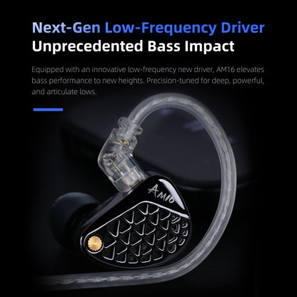 KZ AM16 16 Driver Hi-Fi IEM Earphones with Balanced and Bass-Enhanced version