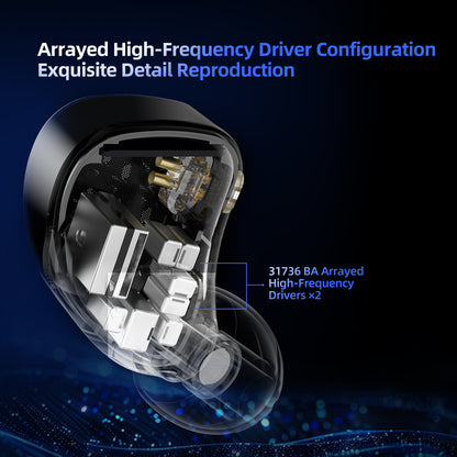 KZ AM16 16 Driver Hi-Fi IEM Earphones with Balanced and Bass-Enhanced version